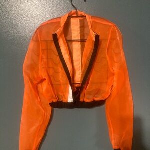 Sheer Orange Crop Jacket